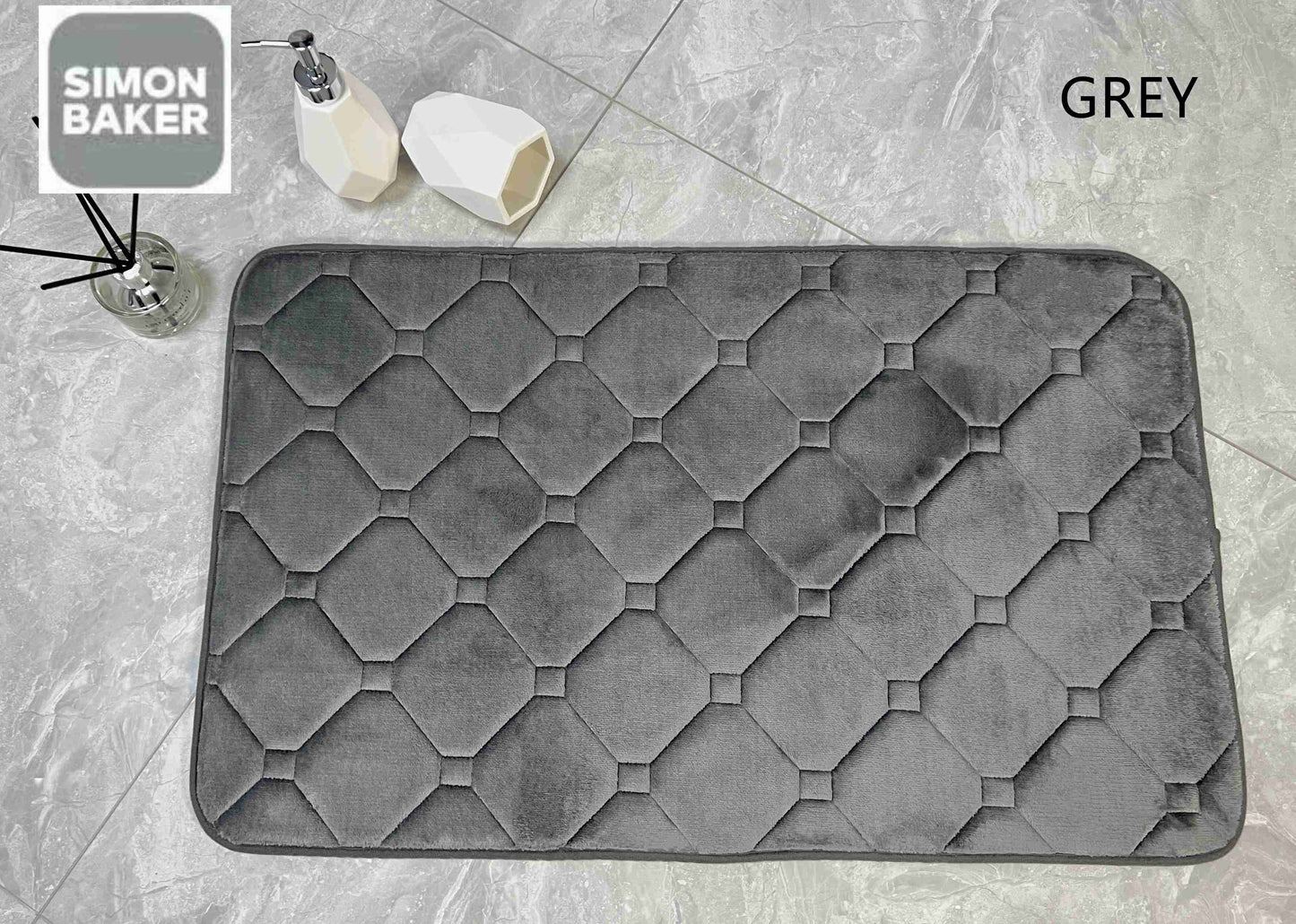 Simon Baker | Memory Foam Bath Mat - Grey
