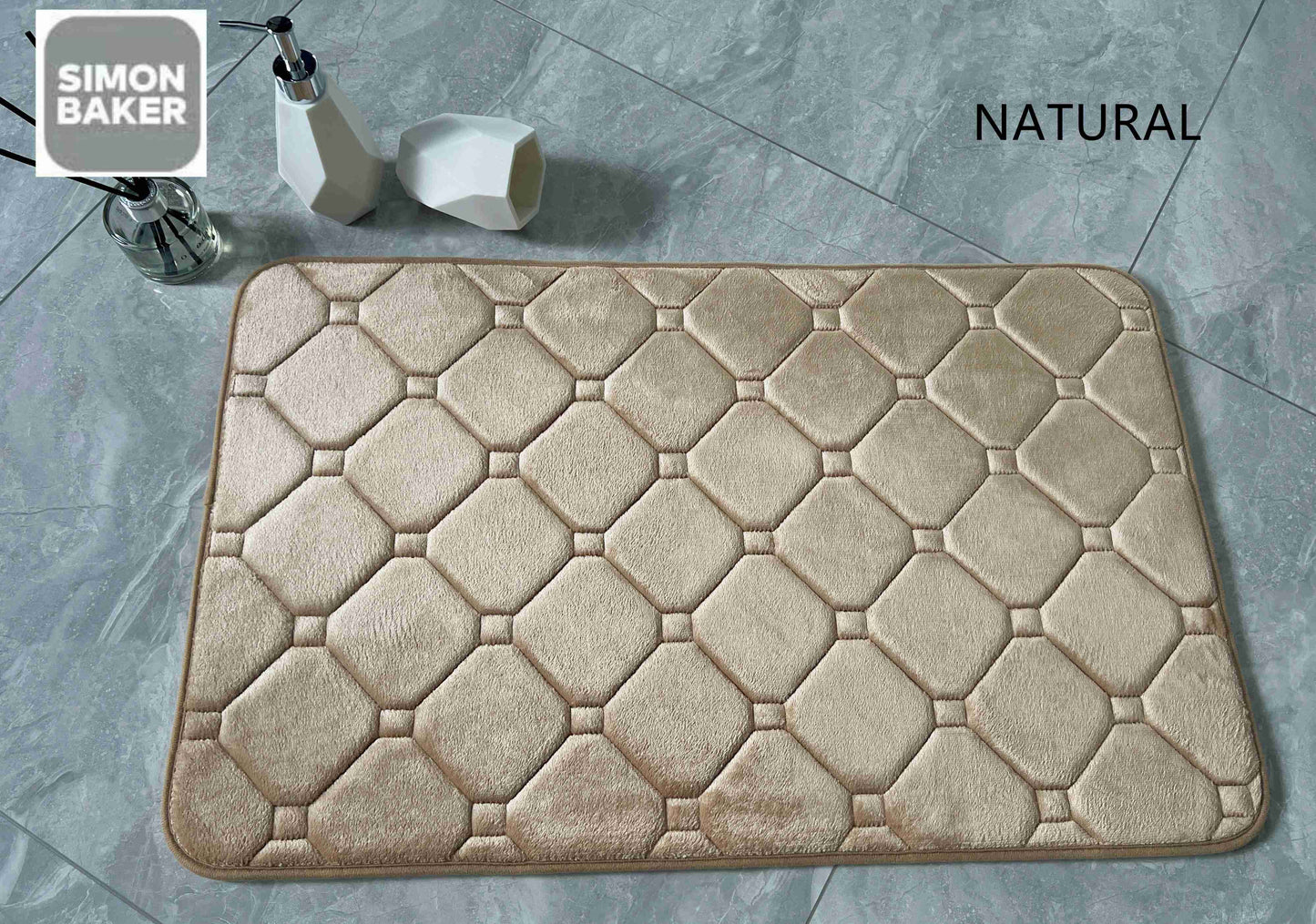 Simon Baker | Memory Foam Bath Mat - Natural