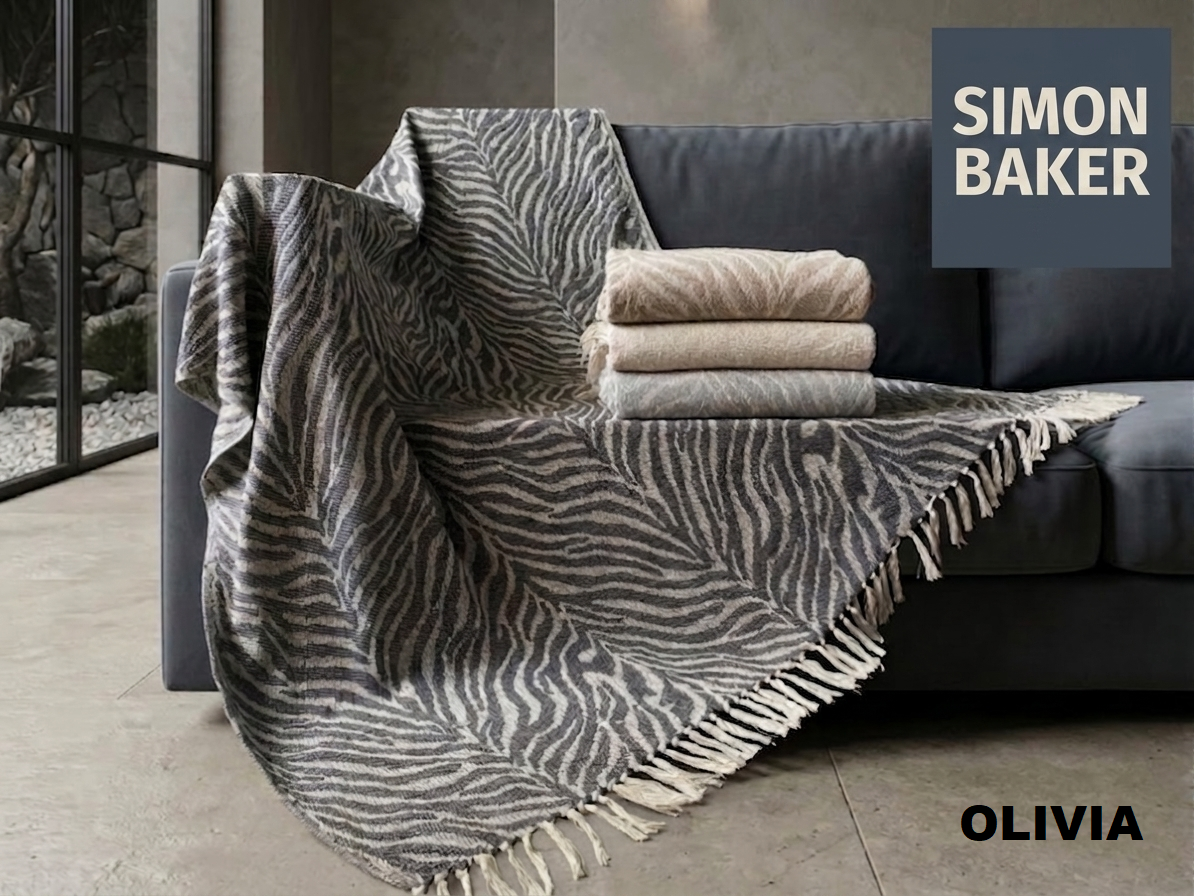 Simon Baker - Cotton Throw - Olivia (Assorted Colours)