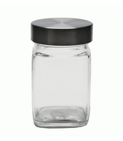 6 Pack Square Jar & Silver Lid Small 11cm(H) × 6cm(W) (310ml)