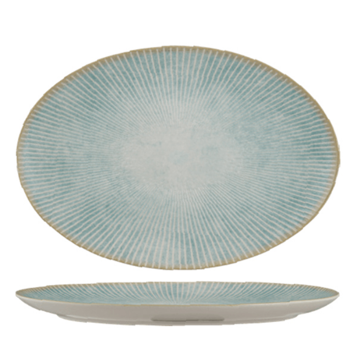 Ariane Paros Aqua Oval Plate 32cm (Set of 6)