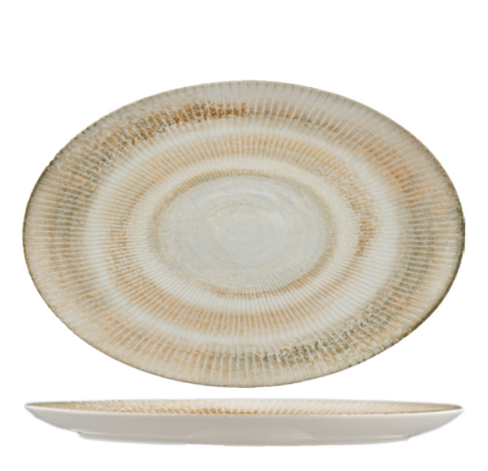 Ariane Paros Shell Sand Oval Plate 32cm (Set of 6)