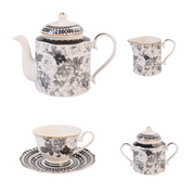 Jenna Clifford - Black Rose Tea Set of 4