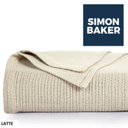 Simon Baker - Cotton Cellular Blanket - Latte (180cm × 230cm)