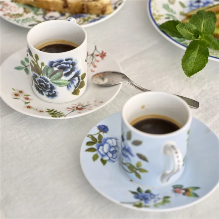 Porcelaine de Chine Espresso Cup & Saucer Set of 2