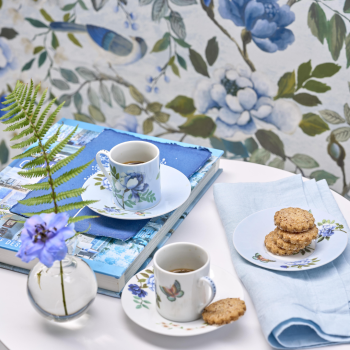 Porcelaine de Chine Espresso Cup & Saucer Set of 2