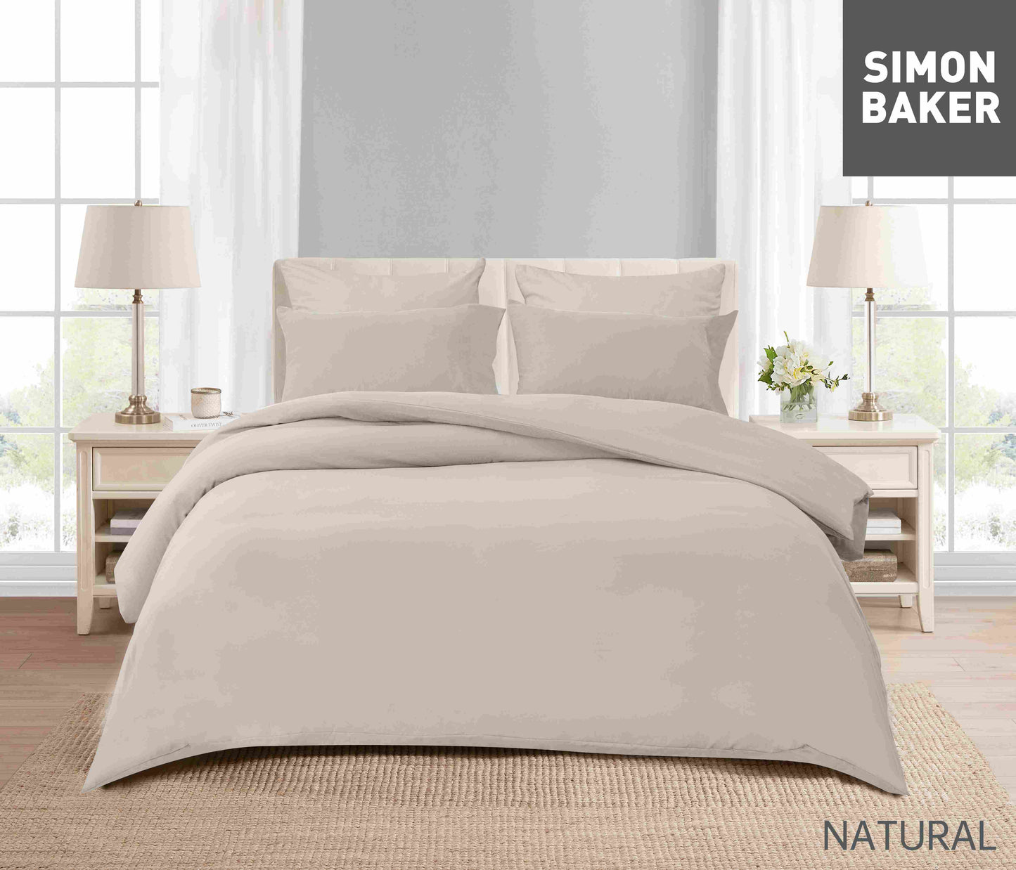 Simon Baker - Vintage Washed Duvet Cover Set - Natural (Various Sizes)