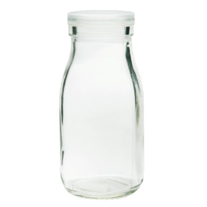 6Pack Glass Bottle With Plastic Snap On Lid 12X4 cm (200 ml)