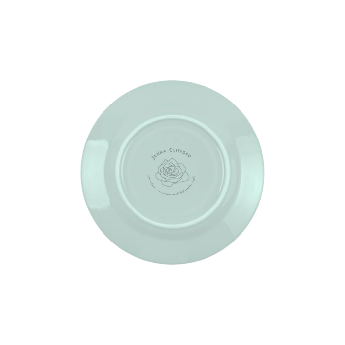 JENNA CLIFFORD - Embossed Lines Cup & Saucer - Mermaid Mist (Set of 4)