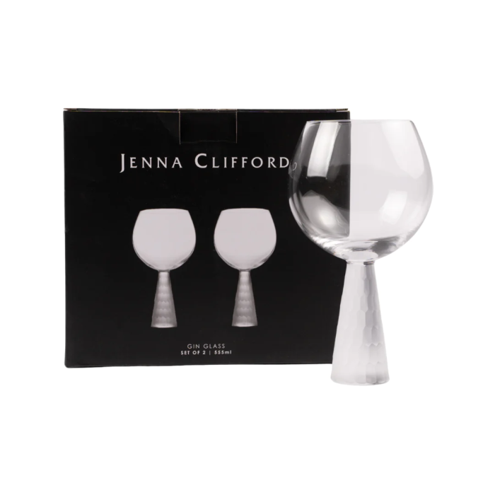 JENNA CLIFFORD - Gin Glass with Etched Stem (Set of 2)