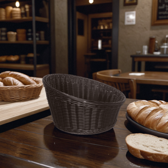 Bread Basket Chocolate Brown Round 35cm (Height 21-10cm)