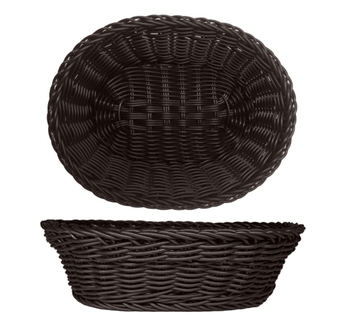 Bread Basket Chocolate Brown Oval 25x20x7cm (Set of 2)