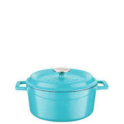 Lava Round Casserole 24cm - Matt Turquoise – 4.49L