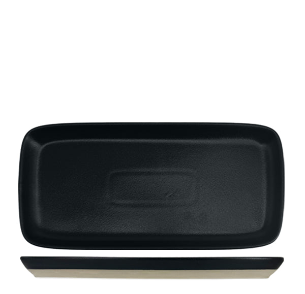 Nova Mezzo Black Rectangular Plate 25.5x12cm (Set of 6)