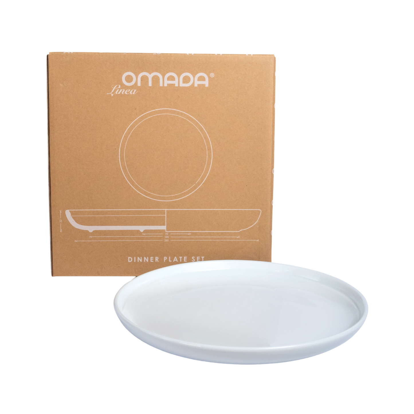 OMADA - Linea White Dinner Plate Set of 4