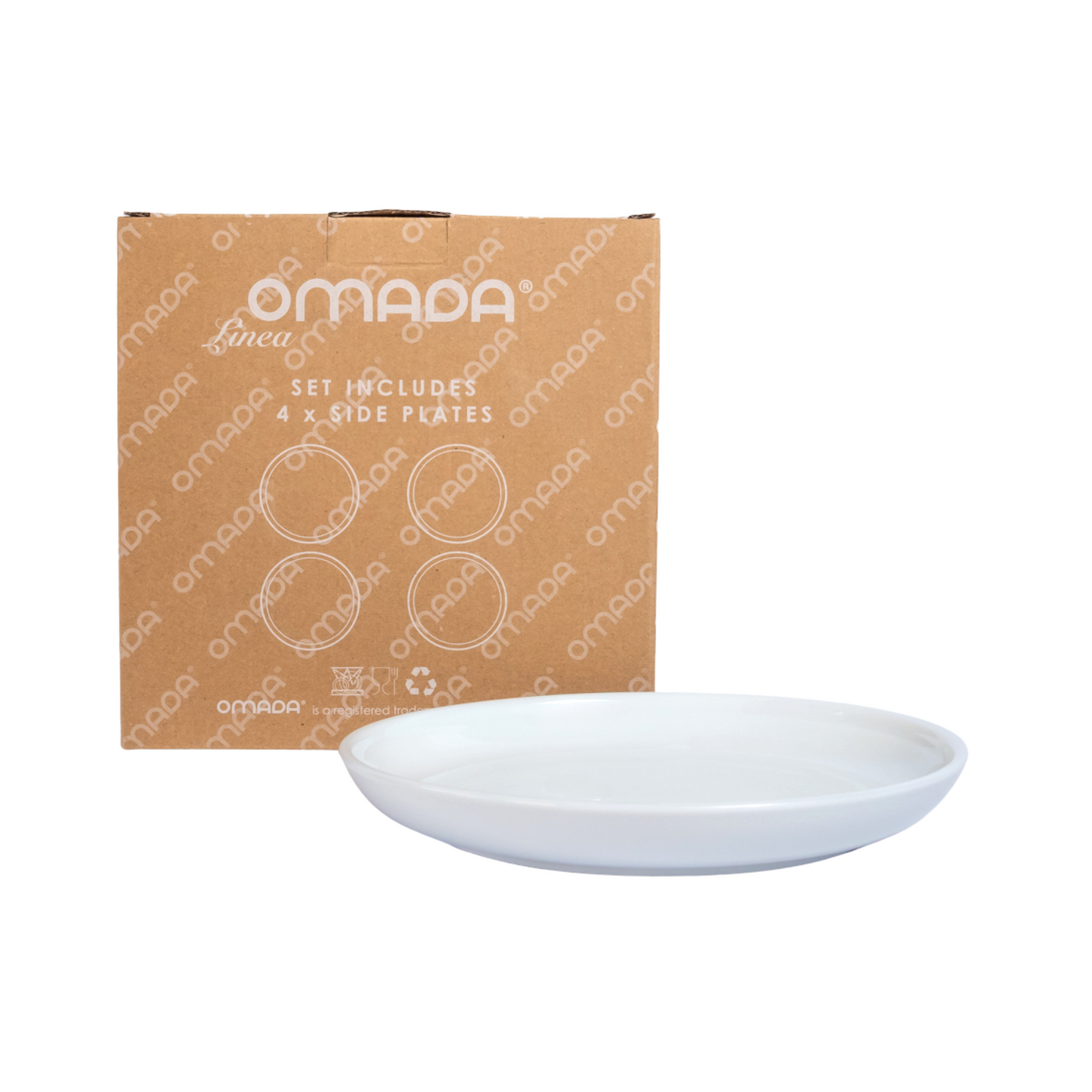 OMADA - Linea White Side Plate Set of 4
