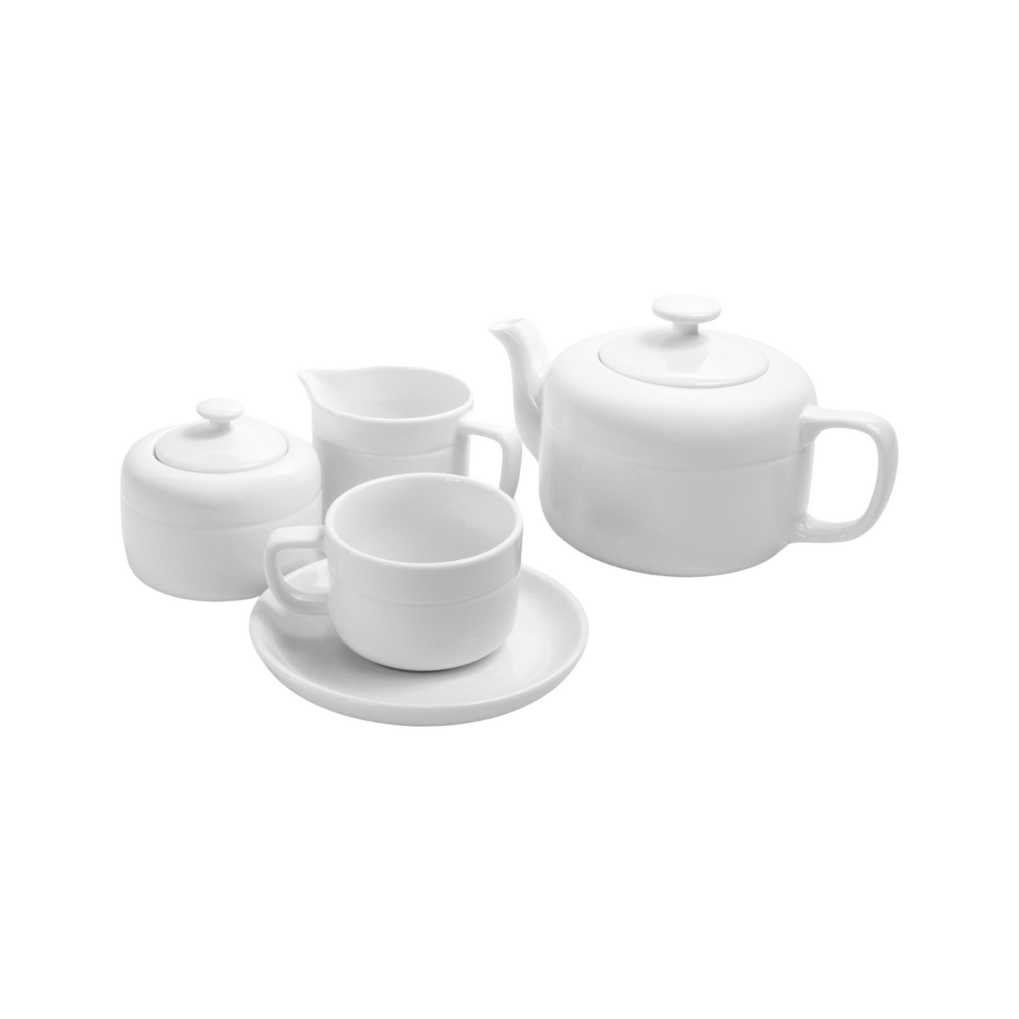 OMADA - Linea White Cup & Saucer Set of 4