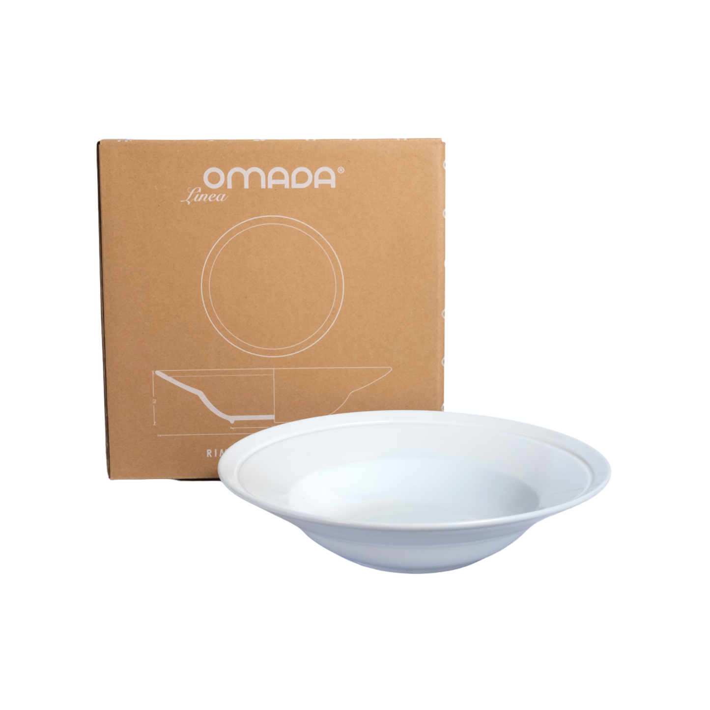 OMADA - Linea White Pasta Bowl 27 cm Set of 4