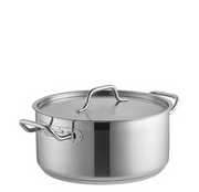 Stainless Steel Low Casserole Pot with Lid 4.2L 9.5cm × 24cm