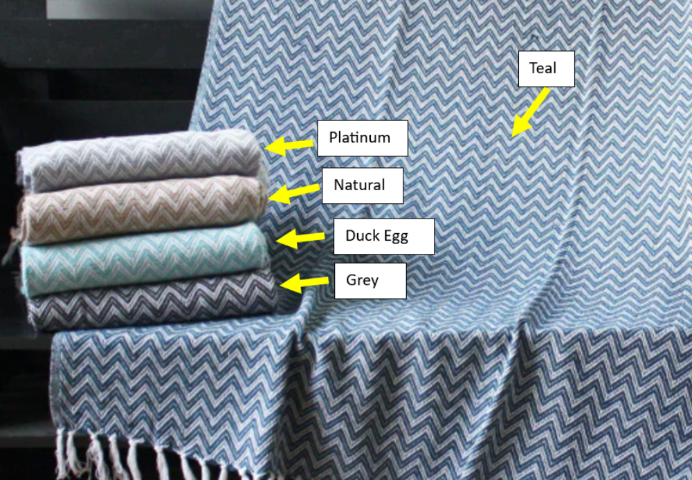 Simon Baker - Cotton Throw - Aura (Assorted Colours)