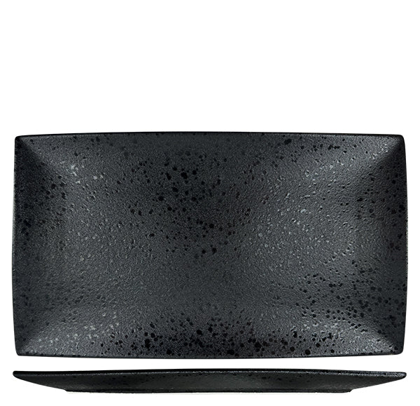 Nova Rain Black Rectangular Plate 34 x 19cm (Set of 3)
