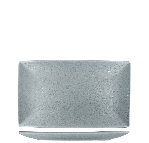 Nova Rain Grey Rectangular Plate 27 x 16.5cm (Set of 4)