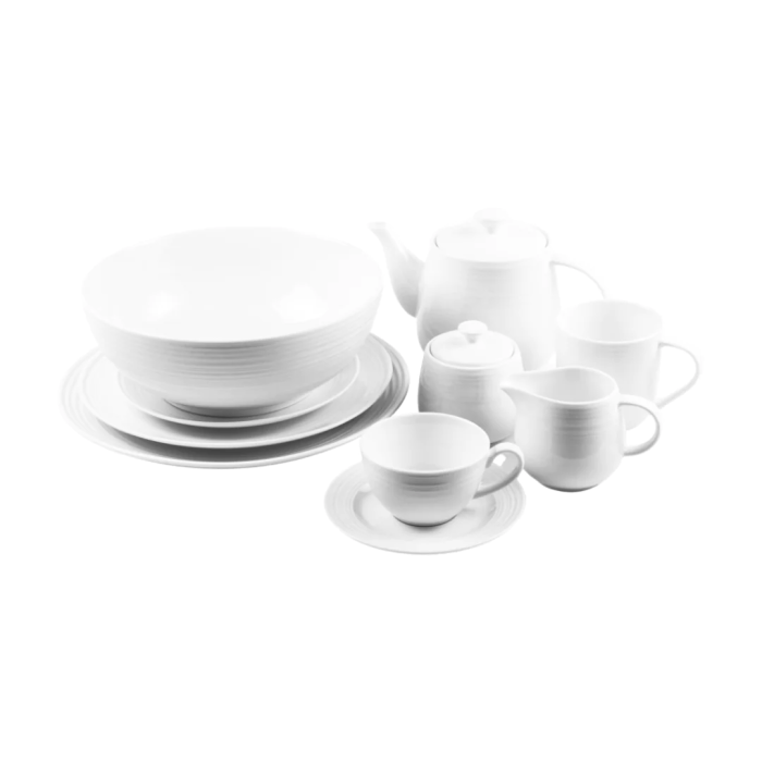 JENNA CLIFFORD - Embossed Lines Creamer - Whisper White