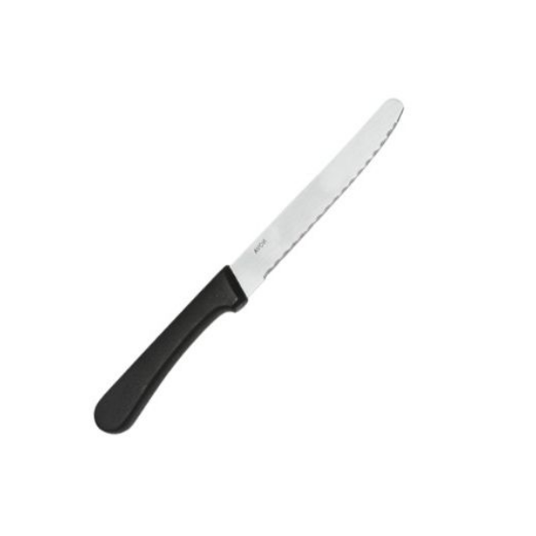 Nova Black Handle Steak Knife Round Tip (Set of 12)