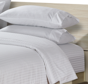 Simon Baker | 250 Thread Count Egyptian Cotton Stripe Sheet Set White