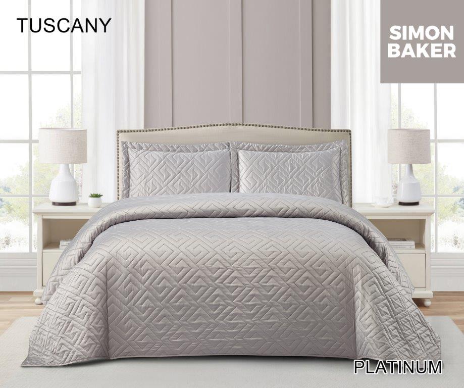 Simon Baker Tuscany bedspread in Platinum