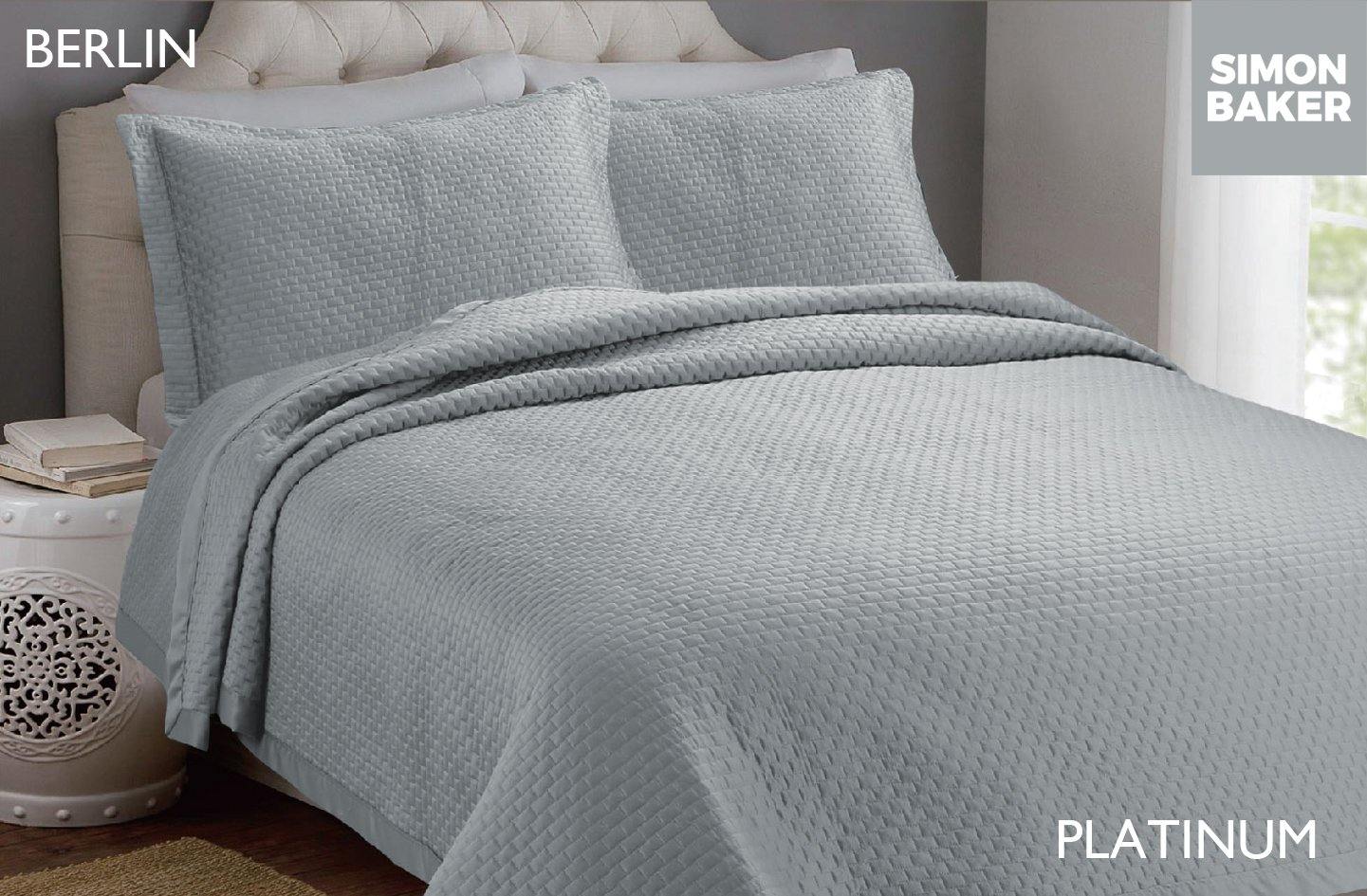 Simon Baker | Berlin Bedspread Platinum (Various Sizes)