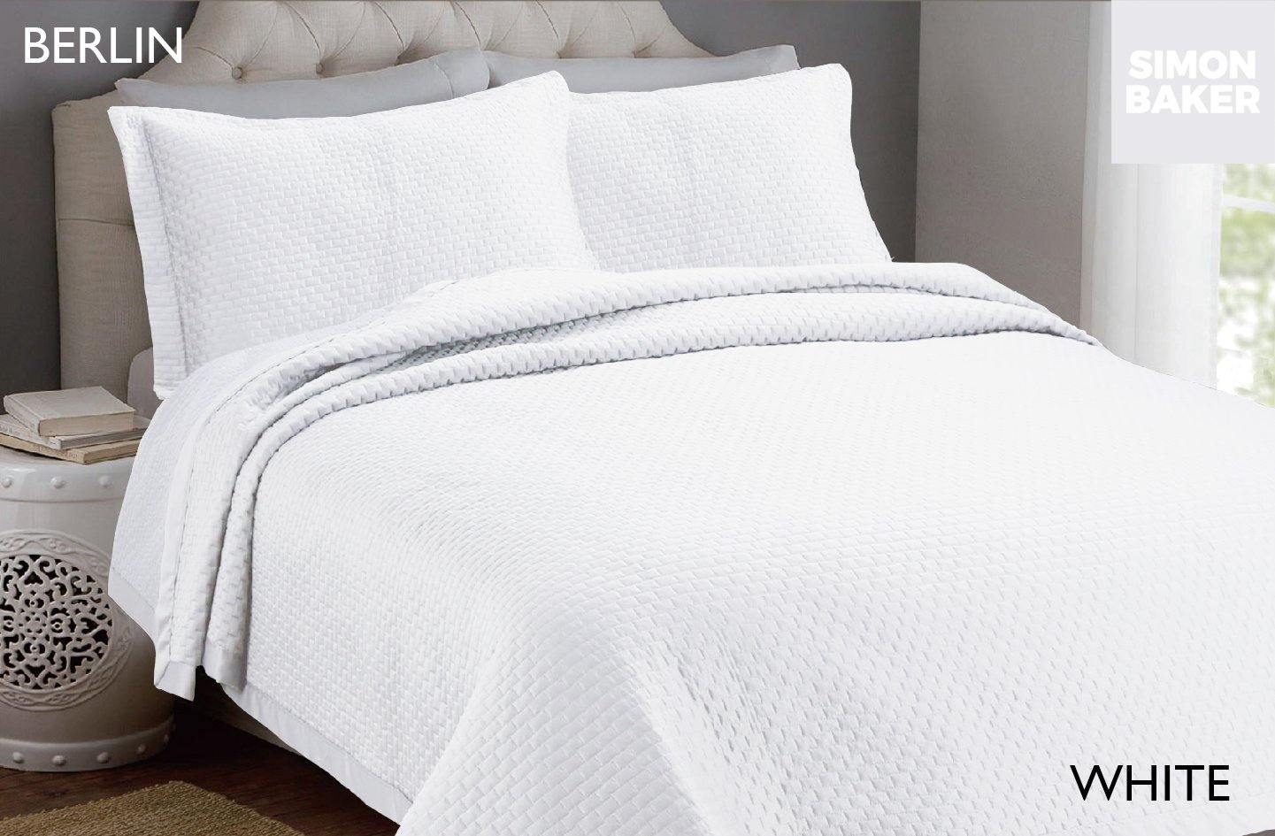 Simon Baker | Berlin Bedspread White (Various Sizes)