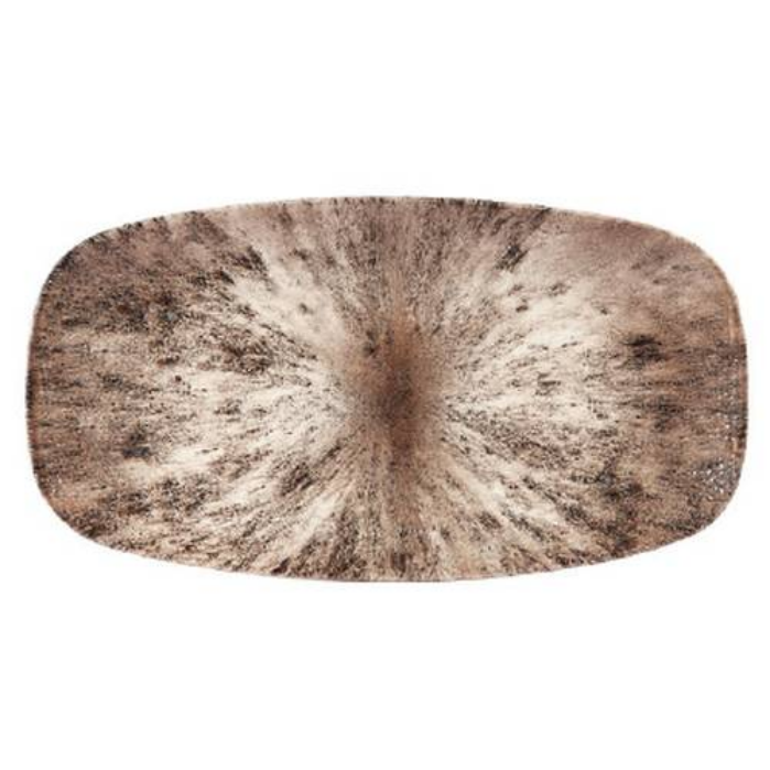 Churchill - Stone Zircon Brown – Oblong Chefs Plate – 35.5 X 19cm (Set of 6)