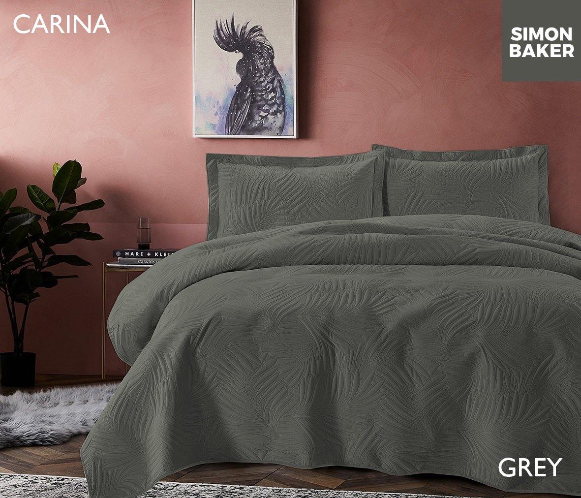 Simon Baker | Carina Quilted Bedspread Grey (Various Sizes)