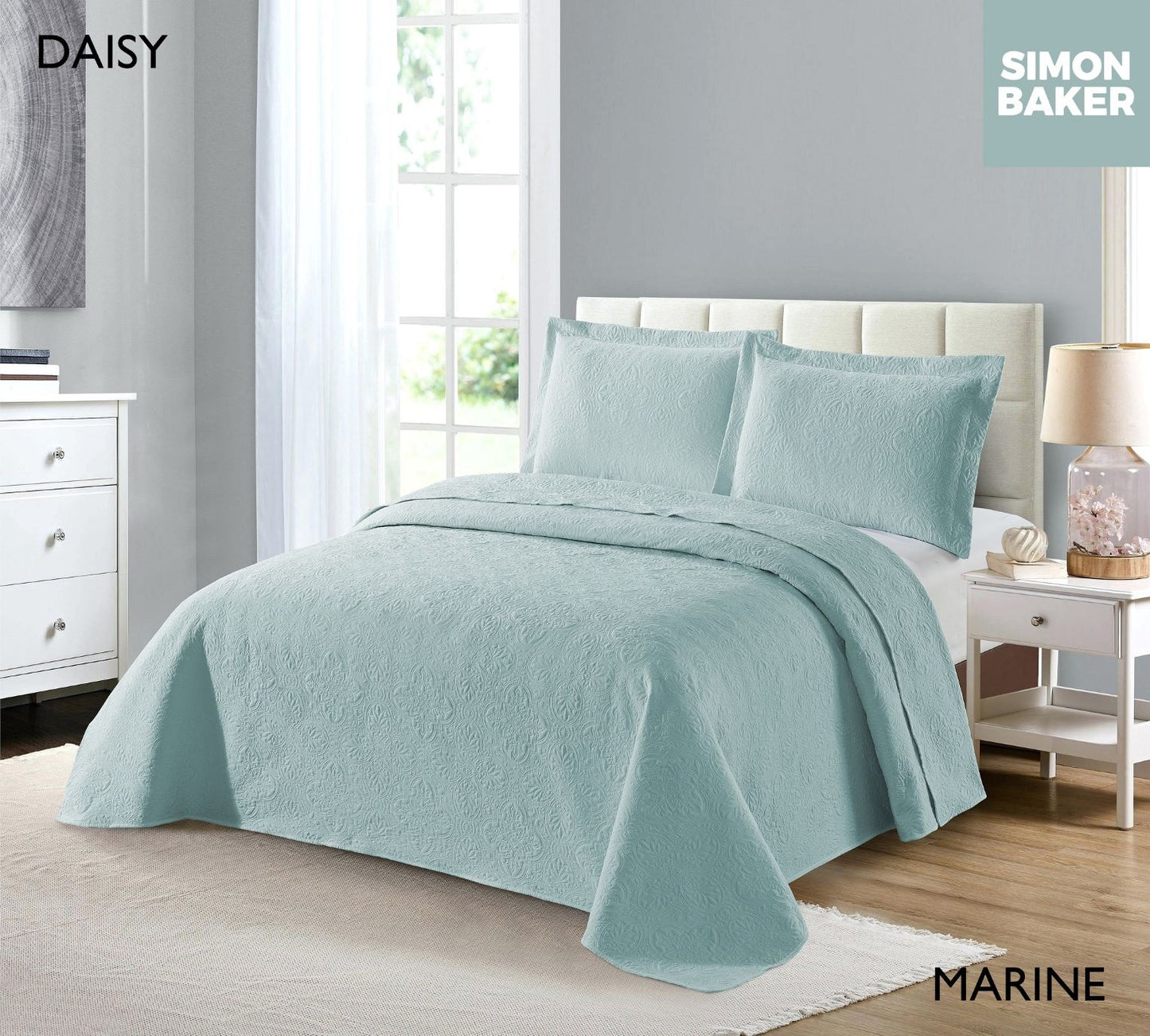Simon Baker | Daisy Bedspread Marine (Various Sizes)