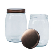Round JAR with Gold Lid 1L - Set of 3