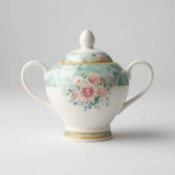 JENNA CLIFFORD - Green Floral Sugar Pot