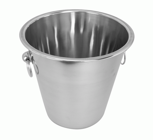 WINE BUCKET WITH RINGS S/STEEL 4L 21CM X 21CM