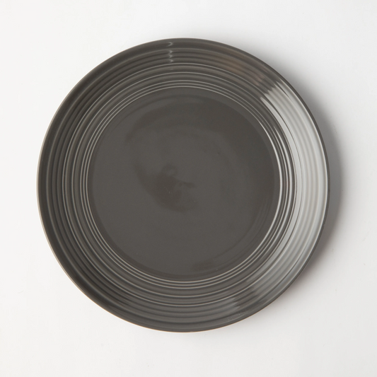 JENNA CLIFFORD - Embossed Lines Side Plate - Dark Grey (Set of 4)