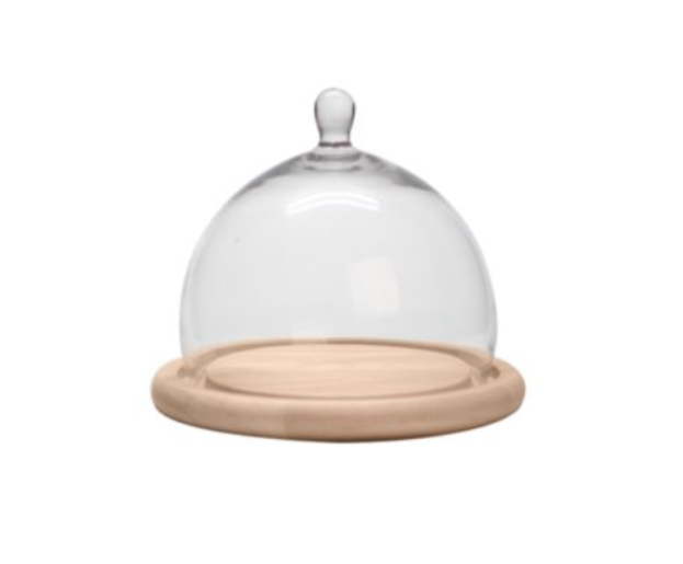 Cheese Dome 15X18CM & Wooden Base
