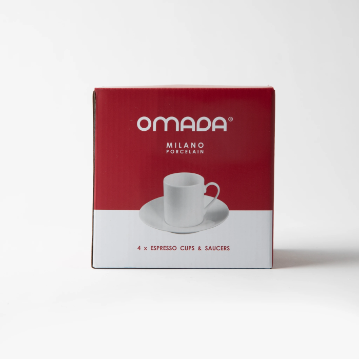 OMADA - Maxim Espresso Cup & Saucer 4pce in gift box - White