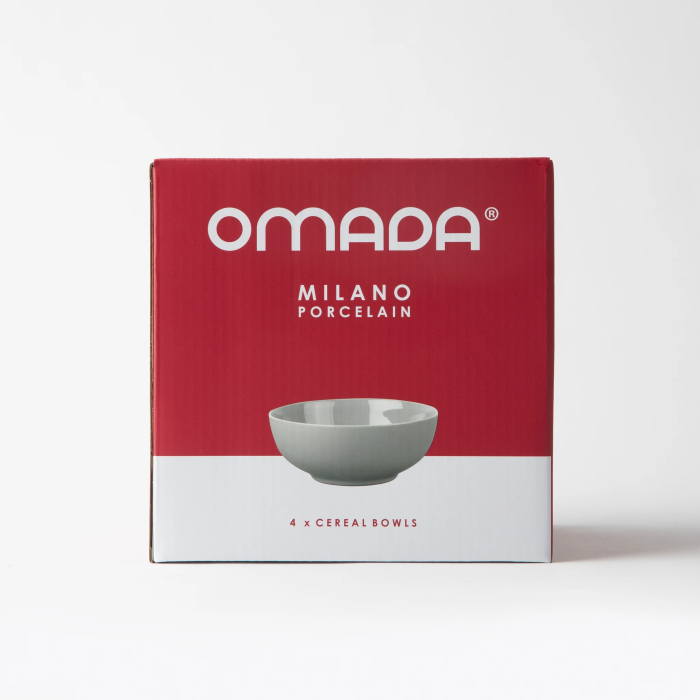 OMADA - Maxim Cereal Bowl 4pce Set in gift box - Light Grey