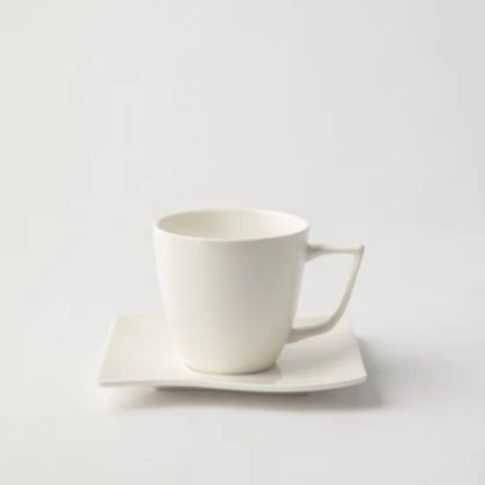 GALATEO - Square Tea Cup & Saucer (Set of 4)