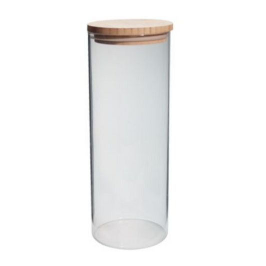 Cylinder Jar With Wooden Lid 1.7L