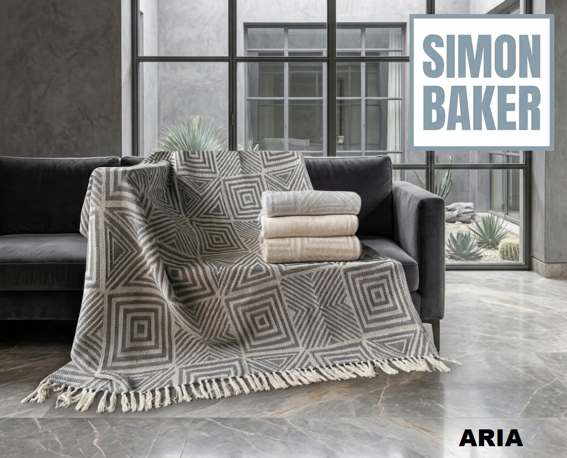 Simon Baker - Cotton Throw - Aria (Assorted Colours)