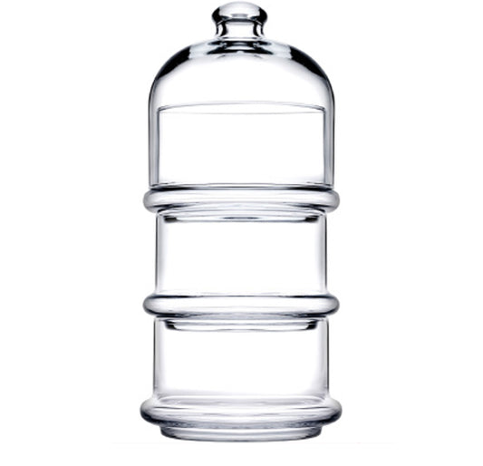 Pasabahce Villa Patisserie Service 3 Bowl Stack Set W/Dome