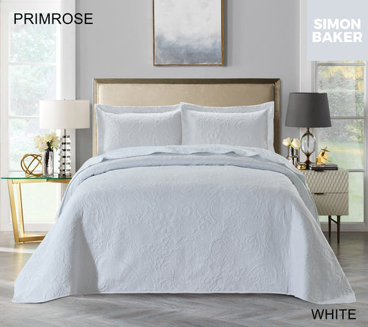 Simon Baker | Primrose Quilted Bedspread White