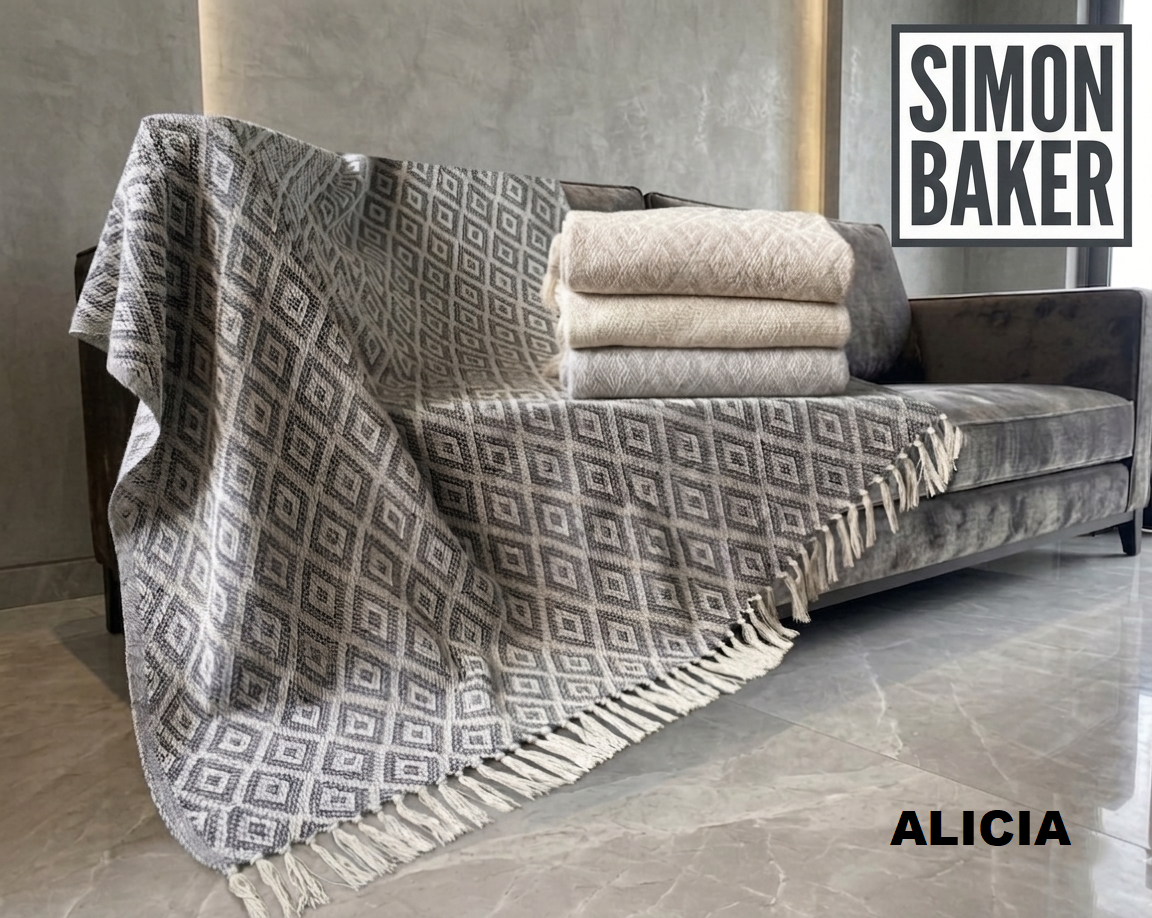 Simon Baker - Cotton Throw - Alicia (Assorted Colours)