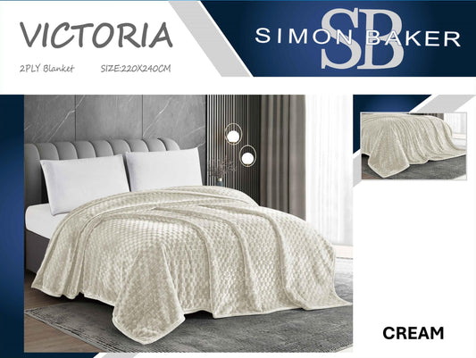 Simon Baker - 2PLY Blankets - Cream