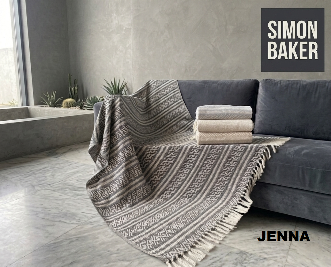 Simon Baker - Cotton Throw - Jenna (Assorted Colours)
